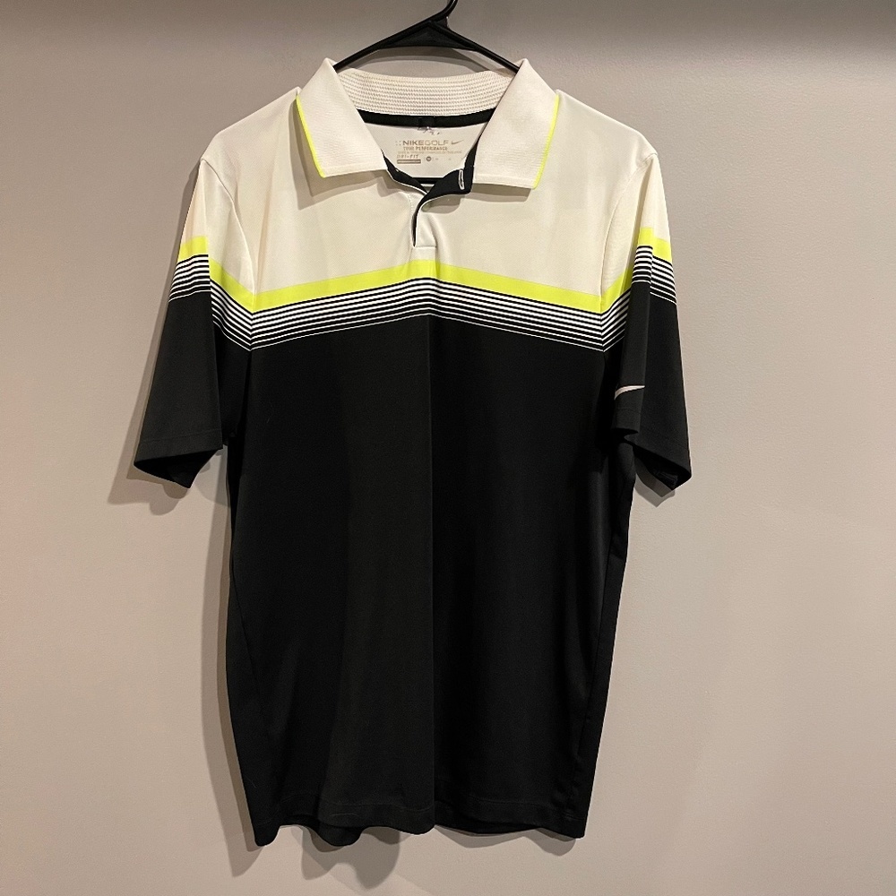 Nike Golf Tour Performance Dri-FIt Black & Yellow Men's Polo